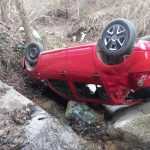 accident 3 - Răsturnare spectaculoasă a mașinii din accidentul de la Cepari!