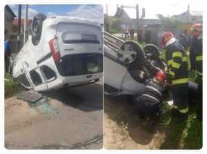 (VIDEO) Mașină răsturnată la Moșoaia! O persoană este rănită 1 masina rasturnata - (VIDEO) Mașină răsturnată la Moșoaia! O persoană este rănită