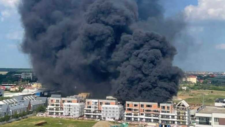 Incendiu în nordul Capitalei. Foto: ISU București-Ilfov
