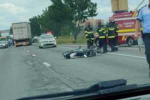 Motociclistă rănită în accident! A fost transportată la spital 1 accident-motocicleta-albota