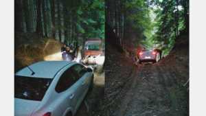 O familie de ucraineni a rămas blocată cu mașina pe un drum de pădure! 24 blocat - O familie de ucraineni a rămas blocată cu mașina pe un drum de pădure!