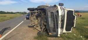 autoutilitara rasturnata - Autoutilitară răsturnată pe autostrada A1