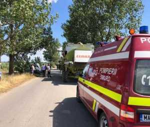 (Video) Accident la Mozăceni! Implicate o autoutilitară și o combină agricolă 1 la accident