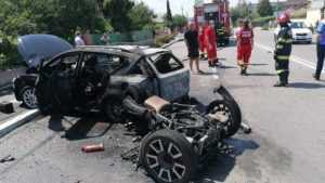Un motociclist a murit într-un accident! Ambele vehicule au luat foc! 16 accident - Un motociclist a murit într-un accident! Ambele vehicule au luat foc!