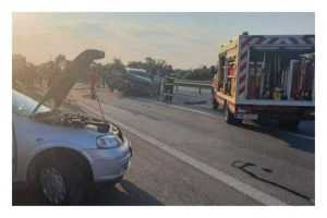 Accident pe A1! Două mașini implicate! 10 accident a1