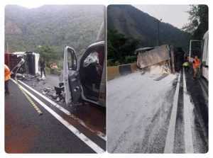 accident voltului - Accident grav pe DN7! TIR încărcat cu făină- implicat