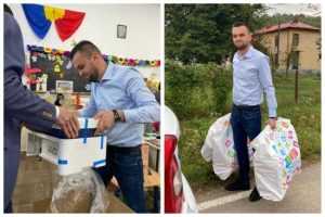 O imprimantă și jucării oferite în dar unei grădinițe din comuna Cocu 1 și cadouri usr
