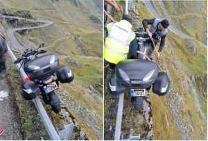 Un turist american a rămas suspendat cu motocicleta pe Transfăgărășan 6 motociclist suspendat trasfagarasan - Un turist american a rămas suspendat cu motocicleta pe Transfăgărășan