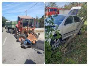 accident tractor3 - ACUM: Accident între o mașină și un tractor