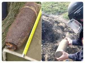 proiectil bun - Proiectil exploziv găsit în Albota! Au intervenit pirotehniștii