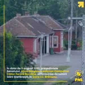 315871934 511526027681390 5450870880078495058 n 1 - PNL Argeș: „Ne-am ținut de cuvânt! Gara Ștefănești devine Gara “I.C. Brătianu”!