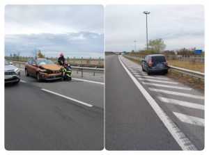 Carambol pe A1! Intervin pompierii 1 accident a1 - Carambol pe A1! Intervin pompierii