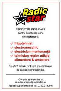 Radic Star face angajări pentru punctul de lucru din Ștefănești 1 Radic Star