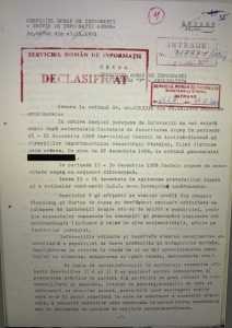 raport sri descretizat pg 1 referitor la decembrie 1989. - Documente desecretizate. Revoluția din decembrie 1989 în Argeș