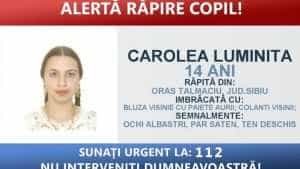 disparuta - Alertă maximă! O minoră de 14 ani a fost răpită din casă de patru bărbați!