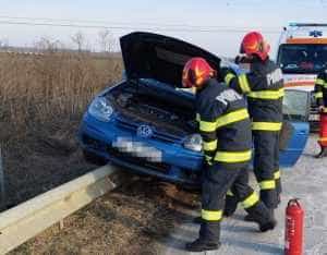 accident a1 - Accident pe A1 București-Pitești! Un autoturism a intrat în glisiere!