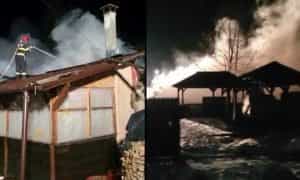 incendiu e1676013152753 - (VIDEO) Incendiul izbucnit noaptea trecută în Argeș - încă nu a fost stins! O femeie a fost transportată la spital!