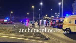 accident pitesti noapte - Accident cu microbuz răsturnat la Ramada Pitești! Trei victime implicate