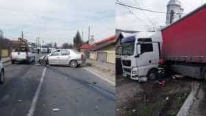 accident 1 - (VIDEO) Argeș: Accident rutier între un TIR și o mașină! Două victime au fost monitorizate