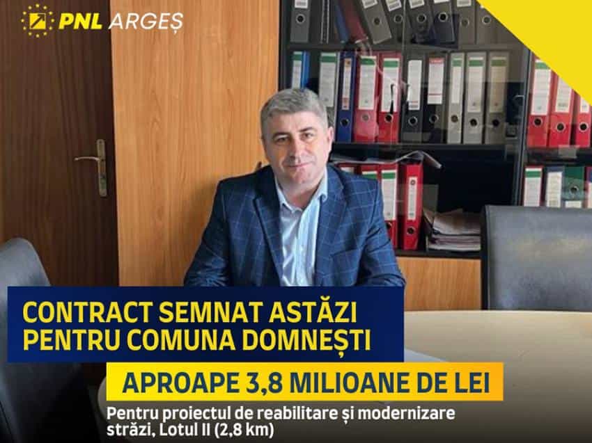 Doru SMadu Primar Domnesti Sursă foto: PNL Argeș