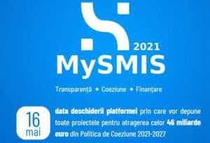 Platforma MySMIS2021, disponibilă din 16 mai 13 Sursă foto: Facebook MIPE