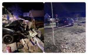 masina gard4 - A ajuns cu mașina într-un gard! Un băiat de 16 ani, transportat la spital