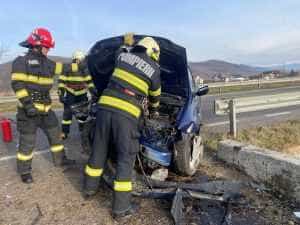Groaznic! Nu a apucat să frâneze și a intrat cu mașina într-un cap de pod! 1 accident 1 - Groaznic! Nu a apucat să frâneze și a intrat cu mașina într-un cap de pod!
