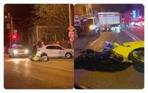 accident pitesti3 - Motociclist rănit în accident! Echipamentul de protecție l-a salvat