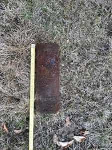 Proiectil exploziv cu proveniența din Primul Război Mondial găsit în Argeș 1 proiectil din