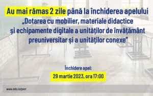Ultimele zile. Mii de cereri depuse pentru dotarea cu mobilier a unităților de învățământ 1 Sursă foto: Facebook Ministerul Educației