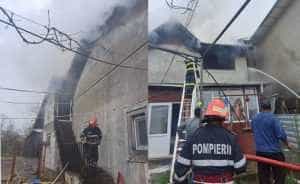 incendiu casa pompieri fum foc - ACUM! Casă cuprinsă de flăcări în Argeș!