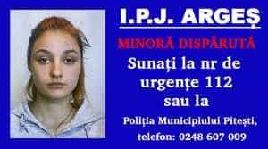 minora disparuta - Minoră de 17 ani din Pitești - DISPĂRUTĂ!