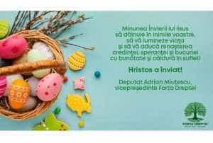 Adrian Miutescu Pasti - Adrian Miuțescu: ”Lumina Învierii Domnului să vă aducă în suflet linişte”