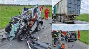 Accident smart - Un Smart făcut bucăți! Șoferul a decedat