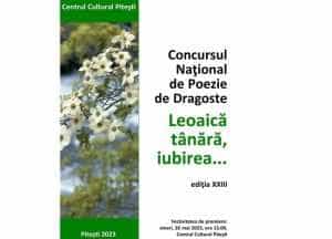 Câștigătorul primește 700 lei. Concursul Național de Poezie de Dragoste ”Leoaică tânără, iubirea...” 27 Sursă foto: Facebook Primăria Municipiului Pitesti