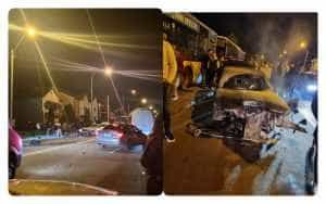 accident stadion - Pitești: Teribilism la volan! Au făcut „liniuțe” și au provocat un accident grav