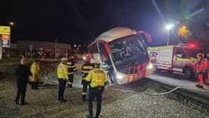 autobuz in decor alba iulia001 - Șoferul unui autocar cu 55 de pasageri la bord a pierdut controlul volanului!