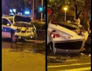 Accident cu autospeciala Poliției! BMW răsturnat de mașina agenților 17 Foto Observatornews.ro