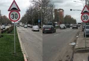 Pitești. Limitatoare de viteză pe Calea Craiovei 22 Sursă foto: Facebook Primăria Municipiului Pitești.