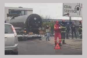 (Video) Accident la Bascov! Implicate o mașină, un tir și o autocisternă 1 accident Bascov