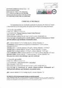 Câmpulung. Calitatea apei potabile verificată de S.C. EDILUL CGA S.A 1 calitatea apei