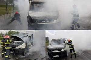 page 2 - O autoutilitară a luat foc în Valea Mare Pravăț!