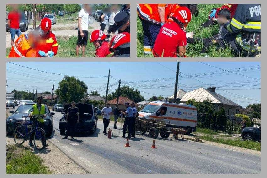 accident atelaj si masina