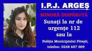 Minora de 15 ani din Pitești, dată dispărută, a fost găsită 1 Minora plecata voluntar - Minora de 15 ani din Pitești, dată dispărută, a fost găsită