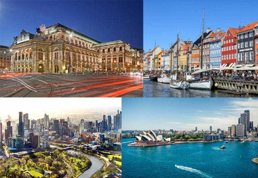 top 4 orase cele mai bune in 2023 Sursă foto: mazilique.ro, fabricadevacante.ro, wikipedia.org, independent.co.uk.