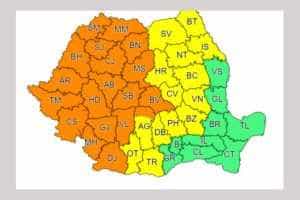 Avertizare ANM! Cod portocaliu și galben de vijelii, ploi și caniculă! 1 cod anm