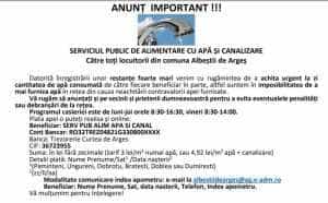 Anunț de interes pentru locuitorii din comuna Albeștii de Argeș 1 Albestii de Argeș anunț
