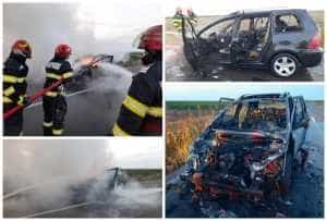 Argeș: O mașină a luat foc în mers! S-a făcut scrum 21 Masina arsa la Costesti - Argeș: O mașină a luat foc în mers! S-a făcut scrum