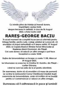 Argeș: Tânărul depistat cu leucemie a murit astăzi! Înmormântarea va avea loc miercuri! 1 rares 1 - Argeș: Tânărul depistat cu leucemie a murit astăzi! Înmormântarea va avea loc miercuri!