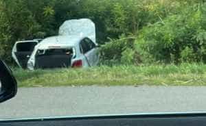 Accident A1 - Accident grav pe A1! O mașină a ieșit în decor